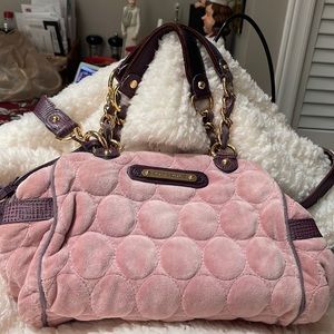 Juicy Couture pink velour handbag with shoulder strap